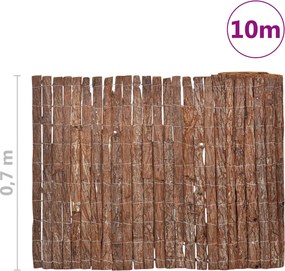 vidaXL Φράχτης Κήπου 1000 x 70 εκ. από Φλοιό Δέντρου