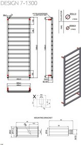 Karag Design 7-1300 Nero 50x130 - Θερμαντικό σώμα μπάνιου