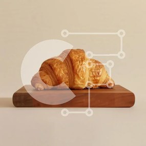 Intra Συλλεκτικό Ξύλινο Παζλ Plywood  4mm - Χρυσό κρουασάν σε ξύλινη σανίδα κοπής Σε Ξύλινο Κουτί - Διαστάσεις: 10x10 cm – 25 κομμάτια