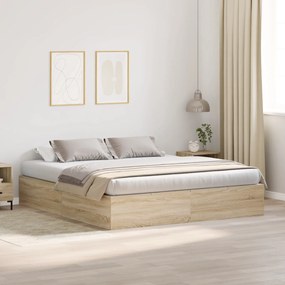 vidaXL Κρεβάτι αποθήκευσης από Sonoma Oak 200x200 εκ.