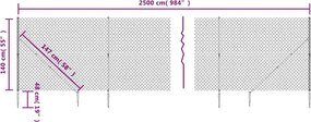vidaXL Συρματόπλεγμα Περίφραξης Πράσινο 1,4 x 25 μ. με Καρφωτές Βάσεις