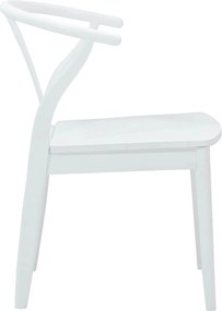 vidaXL Καρέκλα τραπεζαρίας 2 pcs Λευκό και Λευκό Στερεό Ξύλο Ραβέντι