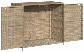 Ντουλάπι Αποθήκευσης Κήπου Beige 83x45x76 εκ. Συνθετικό Ρατάν - Μπεζ