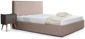 Επενδυμένο Κρεβάτι Pure-Mocca-150 x 200-Χωρίς μηχανισμό ανύψωσης