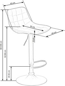 Σκαμπό μπαρ Gail-Prasino - 43.00Χ44.00Χ84.00cm