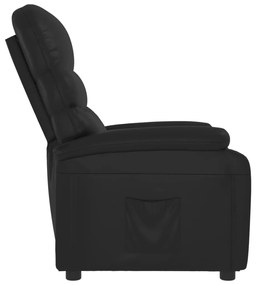 vidaXL Πολυθρόνα Ανακλινόμενη Μαύρη από Συνθετικό Δέρμα