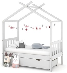 Πλαίσιο Κρεβατιού Παιδικό με Συρτάρι Λευκό 70x140εκ Ξύλο Πεύκου - Λευκό