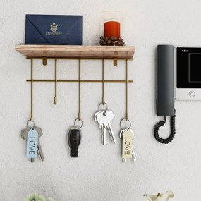 Wall Shelf Dekoratif Duvar Rafı ve Askılık Gold
Brown