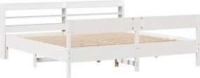 vidaXL Σκελετός Κρεβ. Χωρίς Στρώμα Λευκό 180x200 εκ Μασίφ Πεύκο