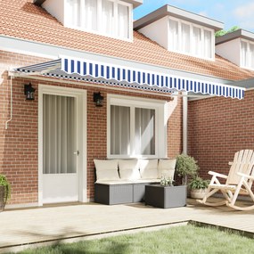 vidaXL Σκηνίτσα Αναδιπλούμενη Μπλε και άσπρο 400x200 cm