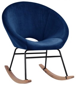 Rocking chair PAULINA, blue velvet, 76X86X76