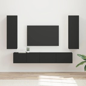vidaXL Σετ επίπλου τηλεόρασης 3 pcs Μαύρο Επεξεργασμένο Ξύλο