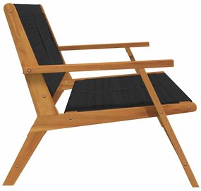 vidaXL Παγκάκι Κήπου Μαύρο 76x122x73 εκ. Μασίφ ξύλο ακακίας