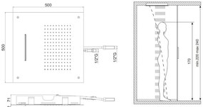 Κεφαλή ντουζ Almar Square Temptation XL-Inox