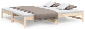 vidaXL Καναπές Κρεβάτι Συρόμενος 2x(100x200) εκ. από Μασίφ Ξύλο Πεύκου