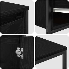vidaXL Σετ Επίπλων Μπάνιου με συρτάρι με ράφι 2 pcs Μαύρη δρυς