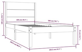 ΠΛΑΙΣΙΟ ΚΡΕΒΑΤΙΟΥ 100 X 200 ΕΚ. ΑΠΟ ΜΑΣΙΦ ΞΥΛΟ ΠΕΥΚΟΥ 3104143