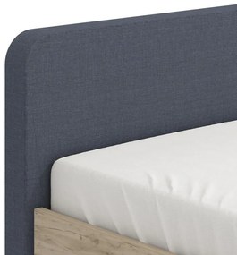 Κρεβάτι Barletta 120 Ημίδιπλο Artisan oak - Γκρί Ύφασμα 120x200 εκ. 131x213.5x85.5 εκ.