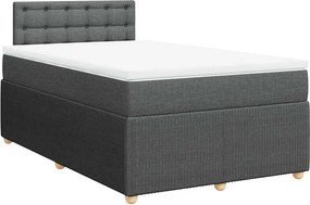 vidaXL Κρεβάτι Boxspring με Στρώμα Σκούρο Γκρι 120x190 εκ Υφασμάτινο