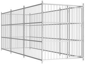 Κλουβί Σκύλου Εξωτερικού Χώρου 450 x 150 x 185 εκ. - Ασήμι