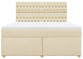 ΚΡΕΒΑΤΙ BOXSPRING ΜΕ ΣΤΡΩΜΑ ΚΡΕΜ 180X200 ΕΚ. ΥΦΑΣΜΑΤΙΝΟ 3291371