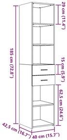 ΝΤΟΥΛΑΠΙ ΓΚΡΙ SONOMA 40X42,5X185 ΕΚ. ΑΠΟ ΕΠΕΞΕΡΓΑΣΜΕΝΟ ΞΥΛΟ 3281446