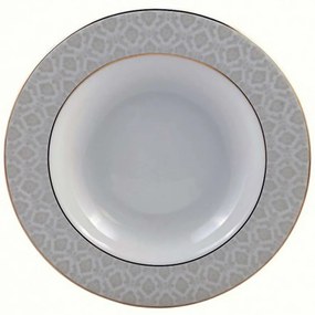 Πιάτο Βαθύ Πορσελάνινο PR14141102 23cm White-Gold Oriana Ferelli® Porcelain