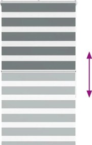 vidaXL Ζέβρα τυφλή Σκούρο Γκρι Πλάτος υφάσματος 85,9 εκ. Πολυεστέρας