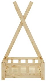 Παιδικό κρεβάτι Noam τ.Montessori με κιγκλίδωμα pakoworld ξύλο πεύκου σε φυσική απόχρωση 70x140εκ