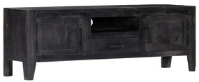 vidaXL Έπιπλο Τηλεόρασης Μαύρο 118 x 30 x 40 εκ. από Μασίφ Ξύλο Μάνγκο