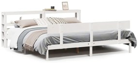 vidaXL Σκελετός Κρεβ. Χωρίς Στρώμα Λευκό 180x200 εκ Μασίφ Πεύκο