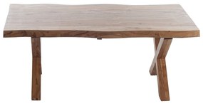 Artekko Maokai Τραπέζι Σαλονιού με Χ Πόδια Ξύλινο Μελί Απόχρωση (115x67x45)cm