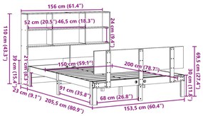 ΚΡΕΒΑΤΙ ΒΙΒΛΙΟΘΗΚΗ ΧΩΡΙΣ ΣΤΡΩΜΑ 150X200 ΕΚ ΜΑΣΙΦ ΞΥΛΟ ΠΕΥΚΟΥ 3322669