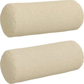 vidaXL Μαξιλάρια Στήριγμα 2 pcs Κρεμ Ø 15 x 40 εκ ύφασμα