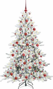 vidaXL Τεχνητό Χριστουγεννιάτικο Δέντρο με Άξονα με βάση Λευκό 180 cm