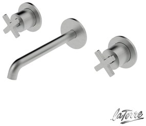 Μπαταρία Νιπτήρα Τοίχου 3 οπών Εlle Cross La Torre Inox 38118-110