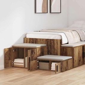 vidaXL Ντουλάπι αποθήκευσης 2 pcs Παλιό ξύλο 103 x 41 x 40 εκ