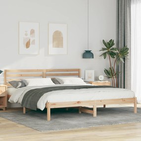 vidaXL Σκελετός Κρεβατιού Καφέ 200 x 200 cm Συμπαγές ξύλο πεύκου