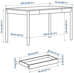 TONSTAD γραφείο, 140x75 cm 305.381.98