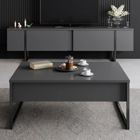 Έπιπλο Τηλεόρασης Ανθρακί / Μαύρο FLUOMU 180x30x50
