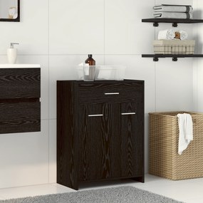 vidaXL Ντουλάπα Μπάνιου Μαύρη Δρυς 60x33x80 εκ. Ξύλο Επεξεργασμένο