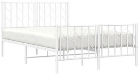 Πλαίσιο Κρεβατιού με Κεφαλάρι/Ποδαρικό Λευκό 120x200εκ. Μέταλλο
