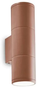 Απλίκα Φωτιστικό Τοίχου 2xGU10 Καφέ ΙΡ44 Up-Down 21cm Gun 163635 Ideal Lux 163635