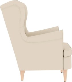 vidaXL Πολυθρόνα Λευκή 74x84x100 cm Λινό