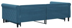 vidaXL Καναπές Κρεβάτι Συρόμενος Μπλε 100 x 200 εκ. Βελούδινος