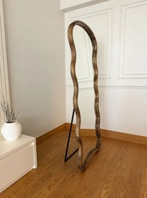 Stewehome Οβάλ καθρέφτης δαπέδου Cloud από καρυδιά 180x80 cm