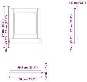 ΠΙΝΑΚΑΣ ΠΛΥΝΤΗΡΙΟΥ ΠΙΑΤΩΝ PORTO ΛΕΥΚΟ 60X1,5X67 ΕΚ. ΕΠΕΞ. ΞΥΛΟ 854137