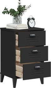 vidaXL Κομοδίνο VIKEN Μαύρο από Επεξεργασμένο Ξύλο
