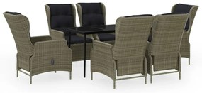 vidaXL Σετ Τραπεζαρίας Κήπου 7 Τεμαχίων Καφέ