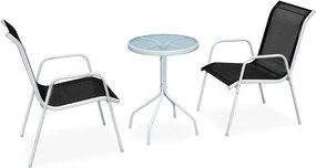vidaXL Σετ Επίπλων Bistro 3 Τεμαχίων Μαύρο Ατσάλινο